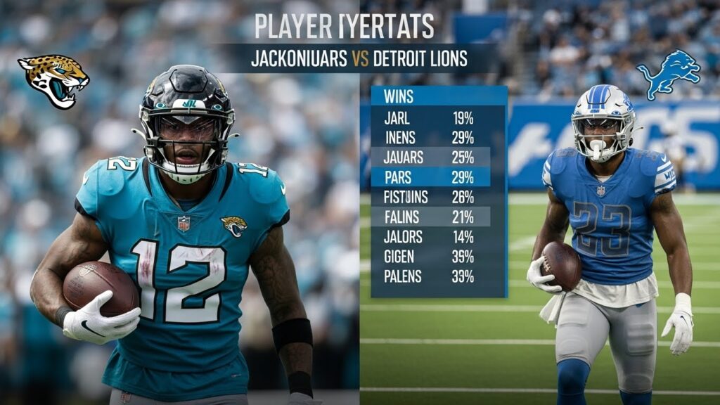 Jacksonville jaguars vs detroit lions match player stats